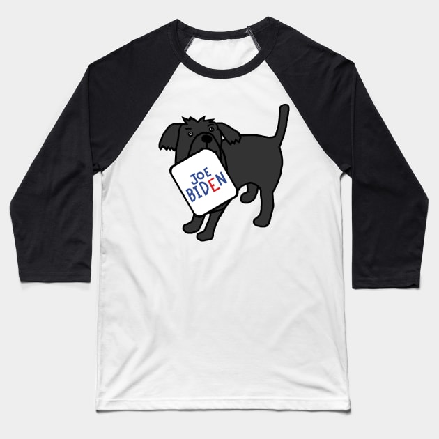 Cute Dog with Joe Biden Sign Baseball T-Shirt by ellenhenryart